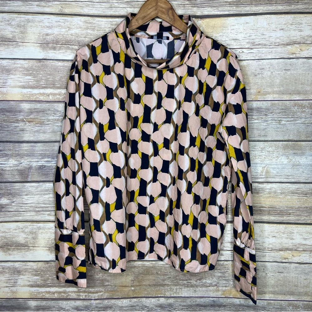 COS M Oversized Cowl Neck Top Tunic Blouse Multi-Color